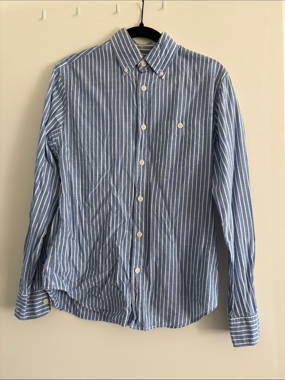 Todd Snyder Blue & White Striped Button-Down Shirt